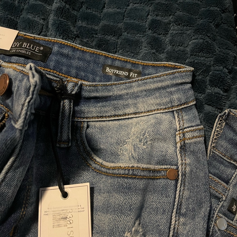 Judy Blue Size 0/24 New with Tags 2 pairs. Distressed. Boyfriend and Skinny - Picture 2 of 5